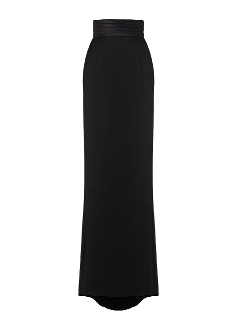 Black maxi skirt with side stripes, 1