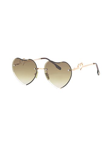 Khaki Gradient Heart-Shaped Sunglasses, 1