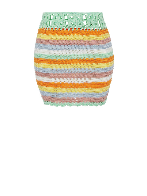 Mint Crochet Knitted Mini Skirt, 2