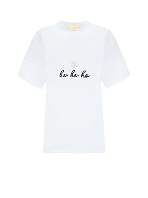 White cotton T–shirt with embroidery and rhinestones, 1