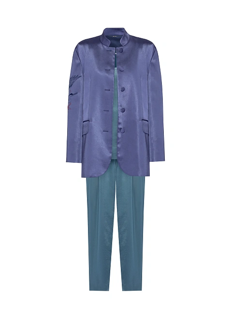 Blue & Purple Top, Pants & Jacket Set, 1