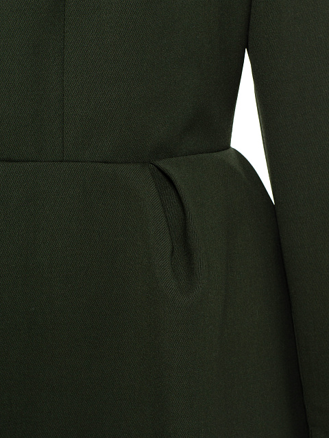 Green Draped Wool Mini Dress, 3