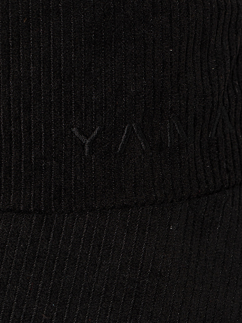 Black Embroidery Corduroy Bucket Hat, 3