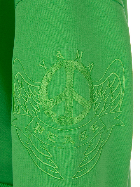 Green Jersey Set With Cropped Sweatshirt, 4