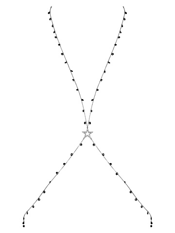 Black Cubic Zirkonia & Silver Body Chain, 1