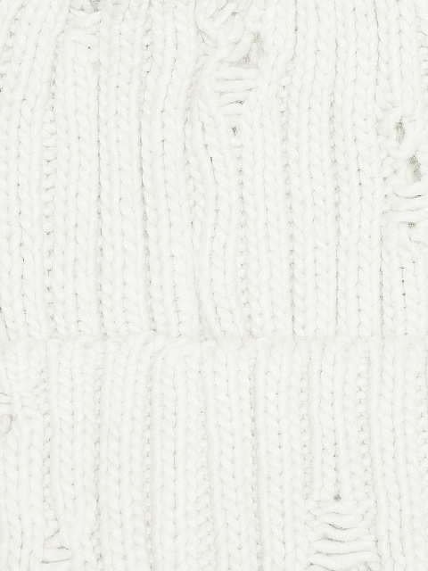 White Distressed Beanie, 2