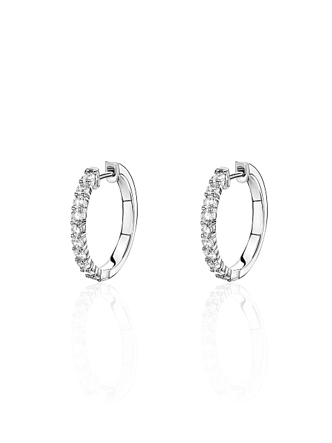 White Gold, Mother-of-Pearl & Diamonds "Heart" Earrings, 2