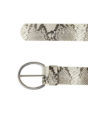 Snake Print Leather Belt, 2