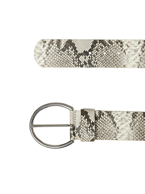 Snake Print Leather Belt, 2
