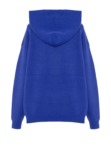 Blue Hoodie With White Print, 2
