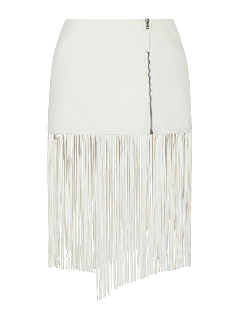 White Fringed Leather Skirt, 1