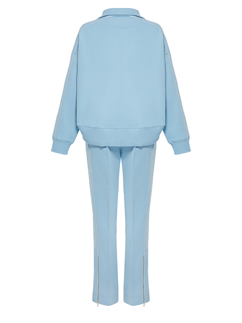 Light Blue & White "Yana" Embroidered Jersey Suit, 2 Light Blue & White "Yana" Embroidered Jersey Suit, 2