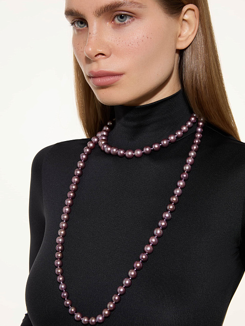 Dark lavender pearl necklace, 2