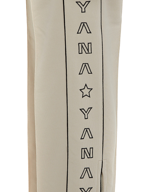 Beige & Black "Yana" Embroidered Jersey Suit, 4