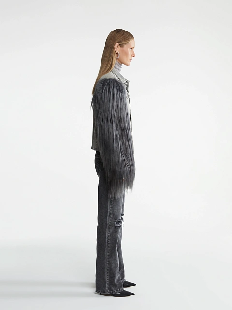 Grey Denim & Yak Fur Jacket, 7 Grey Denim & Yak Fur Jacket, 7