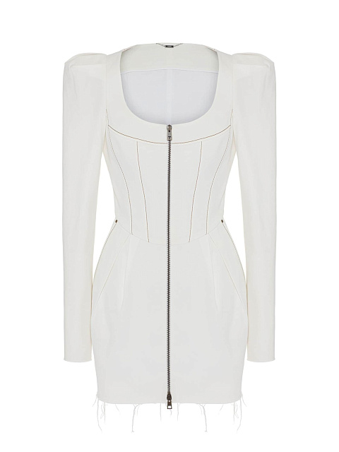 White denim dress with zipper, 1