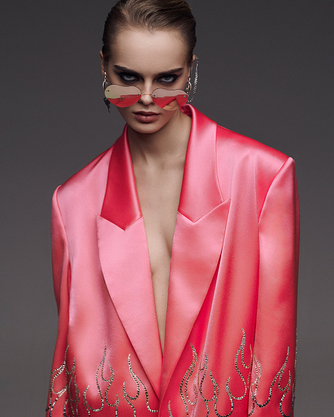 Pink Mirroed Heart-Shaped Sunglasses, 4