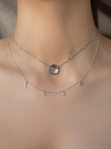 White Gold & Diamonds "Love" Necklace, 2