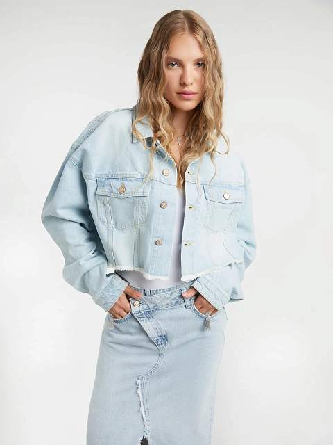 Blue Denim Cropped Jacket, 5 Blue Denim Cropped Jacket, 5