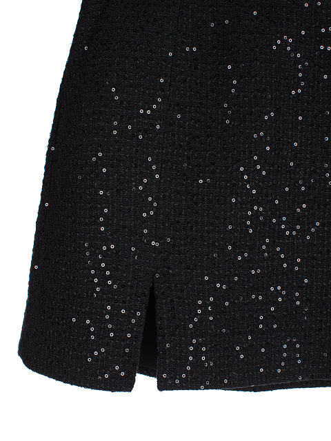 Black Tweed & Rhinestone Top & Mini Skirt, 3