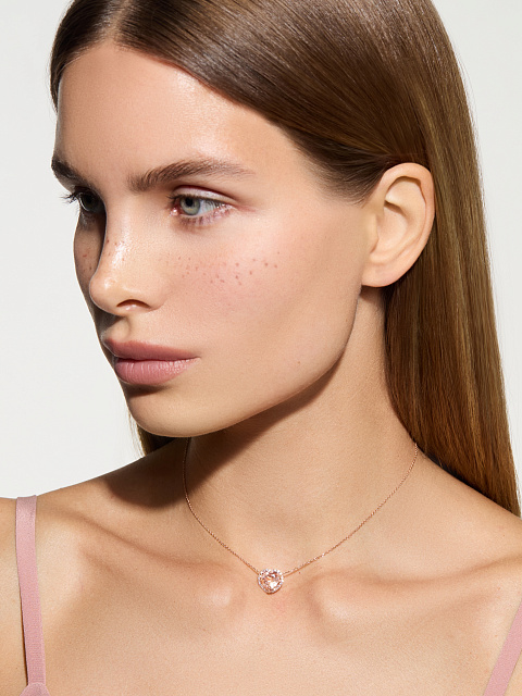 Rose Gold, Heart Morganite & Diamonds Necklace, 2