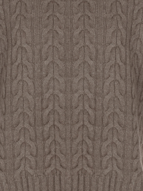 Brown Cashmere Cable Knit Sweater, 3 Brown Cashmere Cable Knit Sweater, 3