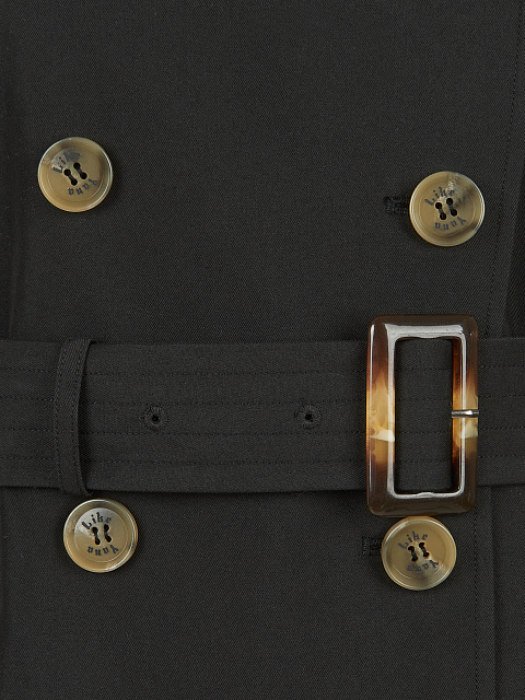 Black Cotton Trench Coat, 5