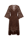 Коричневое кружевное платье