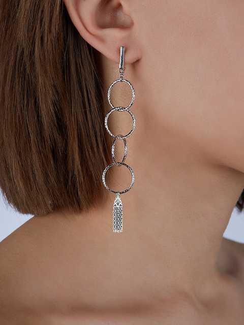 Silver Tassel Long Earings, 4