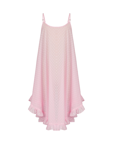 Pink Polka-Dot Chiffon Girl's Sundress, 1