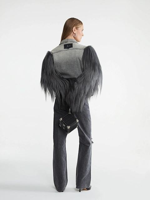 Grey Denim & Yak Fur Jacket, 9 Grey Denim & Yak Fur Jacket, 9