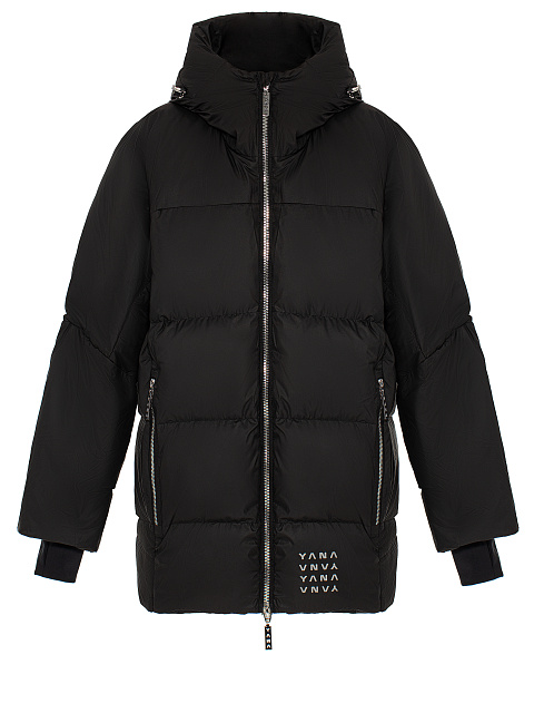 Black Unisex Hooded Puffer Jacket, 2 Black Unisex Hooded Puffer Jacket, 2