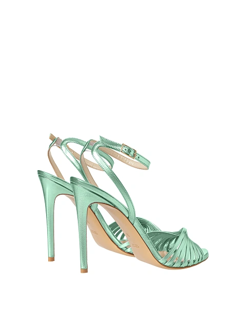 Light green leather sandals, 3