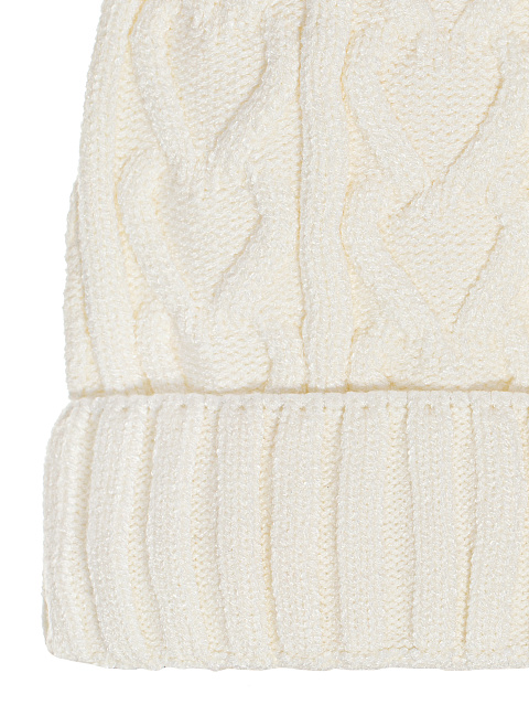 White cable knit beanie, 2