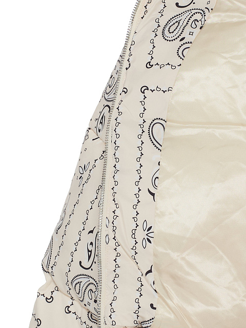 Milk‑colored cropped down jacket with paisley pattern, 4