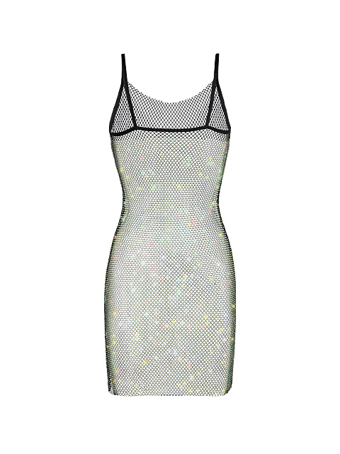 Black Rhinestones Mesh Dress, 2