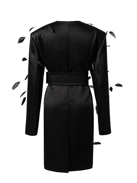 Black feather mini dress, 4