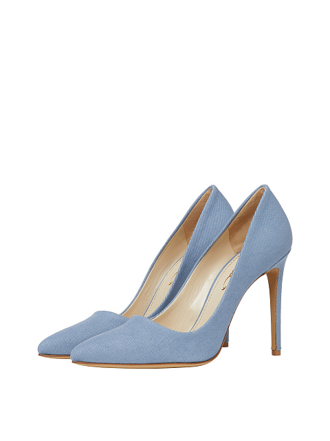 Light Blue Denim Pumps, 1