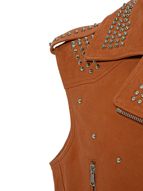 Brown Studded Suede Vest, 4