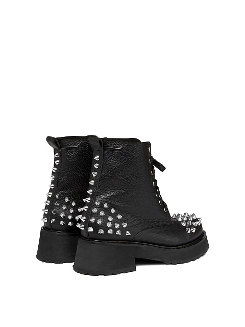 Monochrome Black Leather Studded Boots, 3 Monochrome Black Leather Studded Boots, 3