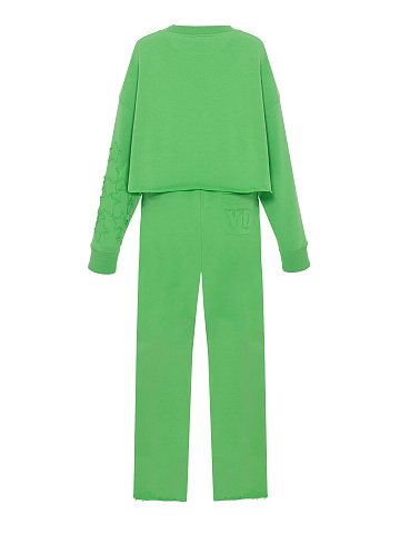 Green cotton tracksuit with stars, 2