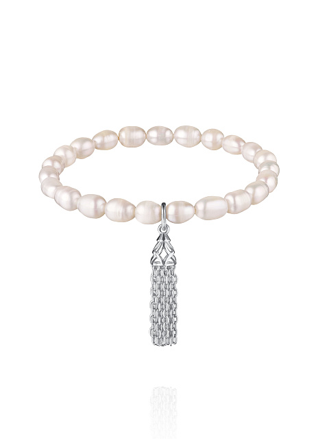 Silver Tassel & Pearls Bracelet, 1
