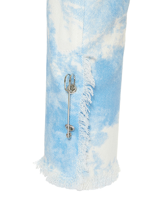 Light Blue Tie-dye Denim Bolero Jacket, 4