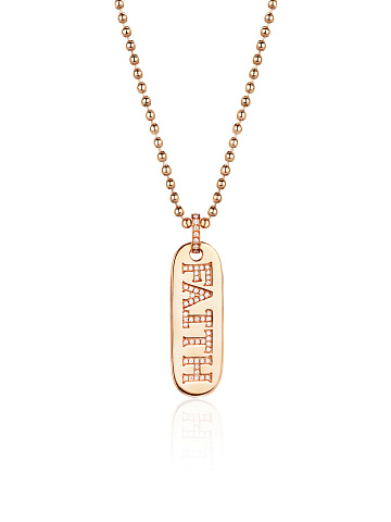 “Faith” pink gold pendant necklace, 1