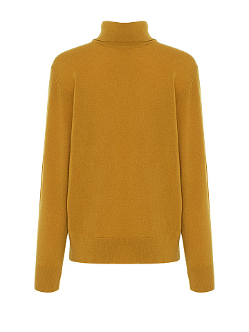 Men's Yellow Cashmere Turtleneck Sweater, 1