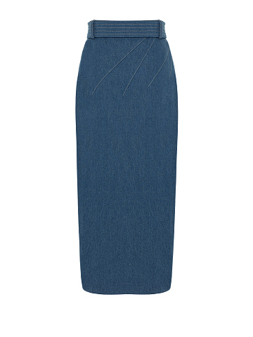 Blue Denim Pencil Skirt, 2