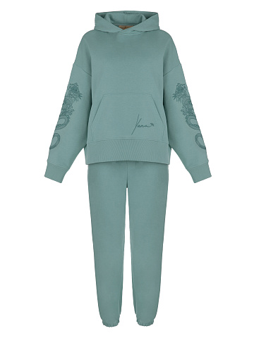 Mint Green Dragon Embroidered Jersey Suit, 1