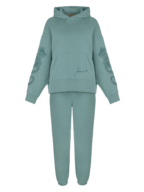 Mint Green Dragon Embroidered Jersey Suit, 1