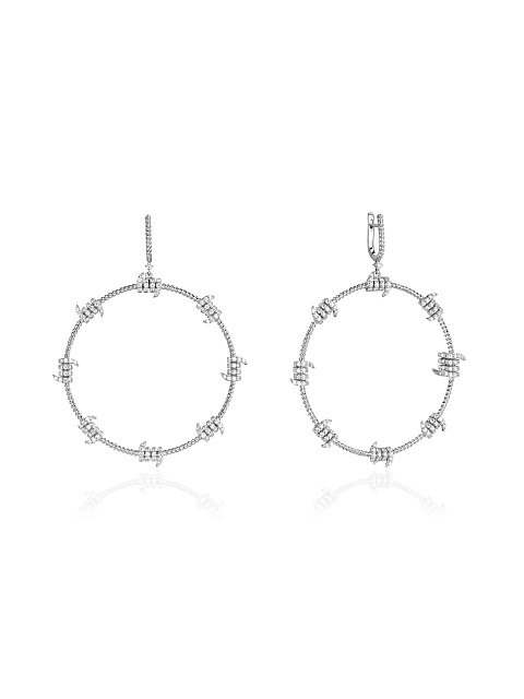 White gold hoop earrings with diamonds, 1
