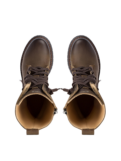 Brown Leather Army Boots, 4